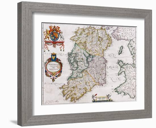 Map of Ireland, 1635-Willem Janszoon Blaeu-Framed Giclee Print