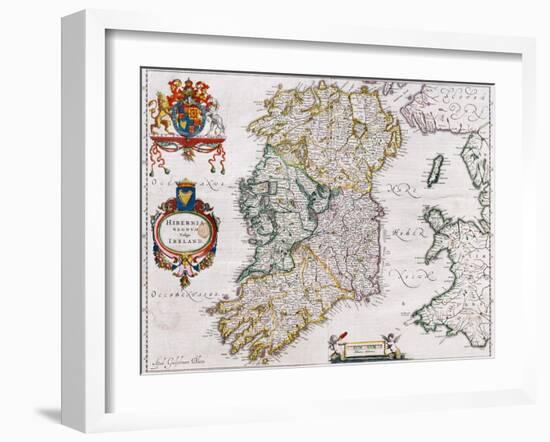 Map of Ireland, 1635-Willem Janszoon Blaeu-Framed Giclee Print