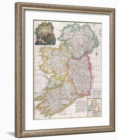 Map of Ireland,1794-John Rocque-Framed Premium Giclee Print