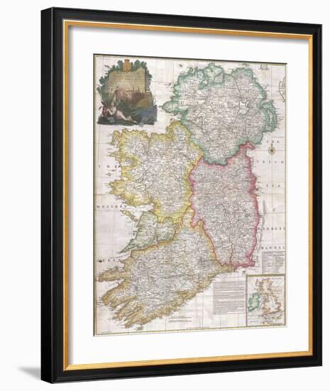 Map of Ireland,1794-John Rocque-Framed Premium Giclee Print