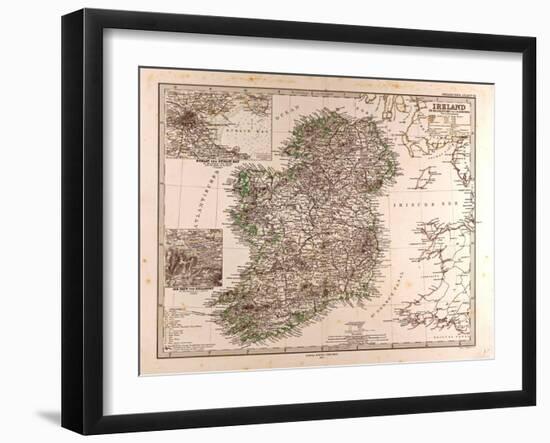 Map of Ireland, 1872--Framed Giclee Print