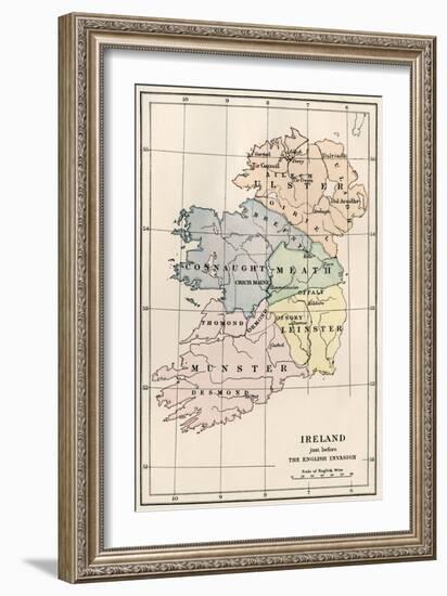 Map of Ireland before the English Invasion, circa 1580-null-Framed Giclee Print