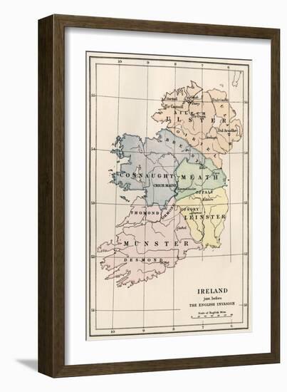 Map of Ireland before the English Invasion, circa 1580-null-Framed Giclee Print