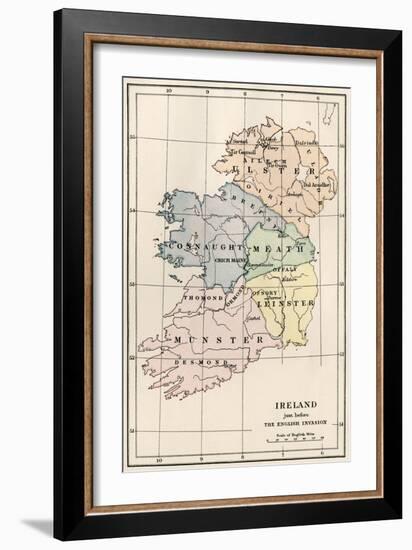 Map of Ireland before the English Invasion, circa 1580-null-Framed Giclee Print