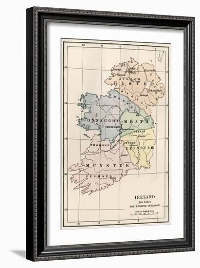 Map of Ireland before the English Invasion, circa 1580-null-Framed Giclee Print