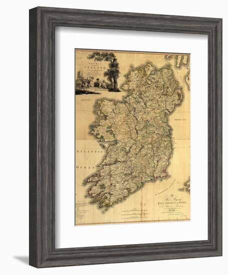 Map of Ireland from 18th Century, Showing Counties, When All of Ireland Was under British Rule-null-Framed Art Print