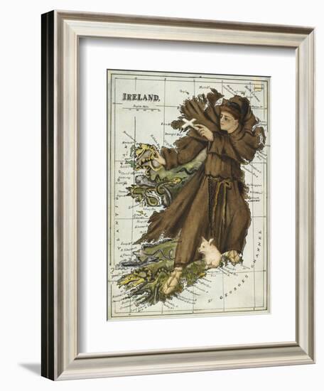 Map Of Ireland Representing St Patrick Driving Out the Snakes-Lilian Lancaster-Framed Giclee Print