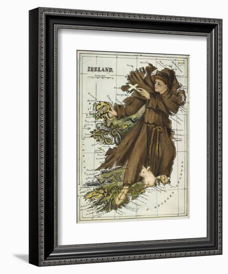 Map Of Ireland Representing St Patrick Driving Out the Snakes-Lilian Lancaster-Framed Giclee Print