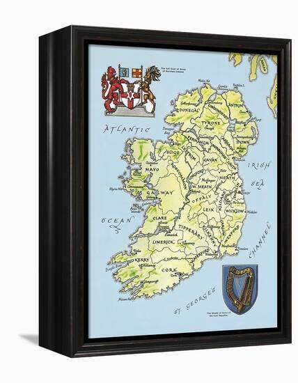 Map of Ireland-null-Framed Premier Image Canvas