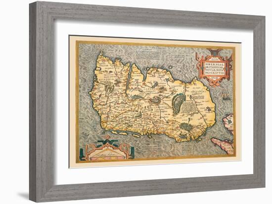 Map of Ireland-Abraham Ortelius-Framed Art Print