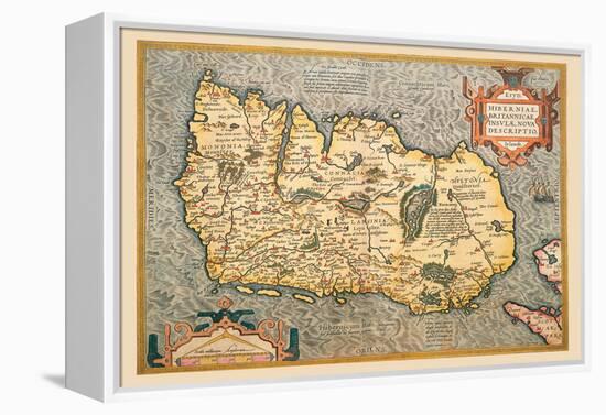 Map of Ireland-Abraham Ortelius-Framed Stretched Canvas