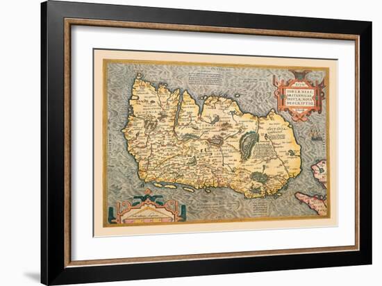 Map of Ireland-Abraham Ortelius-Framed Art Print