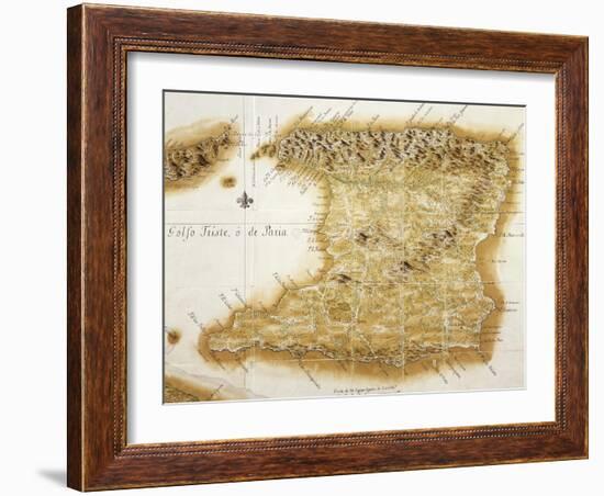 Map of Island of Trinidad, 1777, Trinidad and Tobago, 18th Century-null-Framed Giclee Print