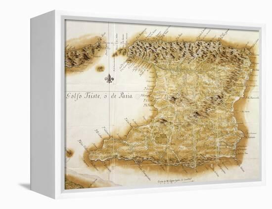 Map of Island of Trinidad, 1777, Trinidad and Tobago, 18th Century-null-Framed Premier Image Canvas