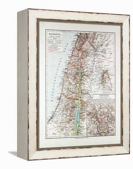 Map of Israel Jerusalem the Southern Part of Syria Lebanon the Western Part of Jordan 1899-null-Framed Premier Image Canvas