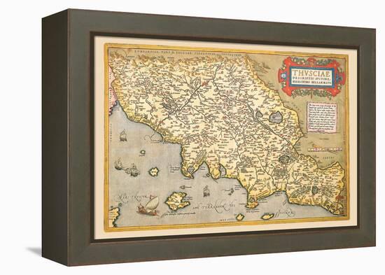 Map of Italian Coast above Rome-Abraham Ortelius-Framed Stretched Canvas