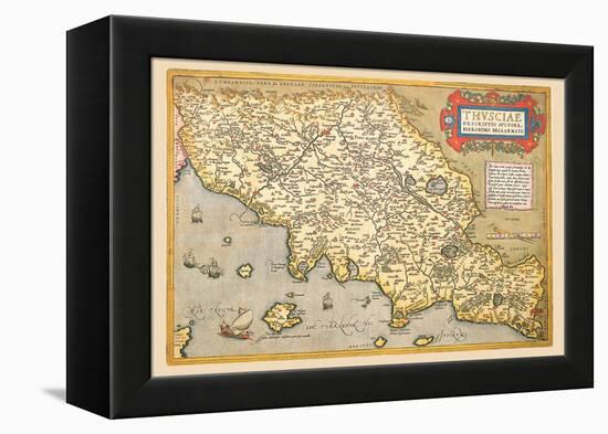 Map of Italian Coast above Rome-Abraham Ortelius-Framed Stretched Canvas