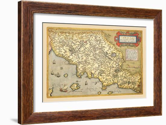 Map of Italian Coast above Rome-Abraham Ortelius-Framed Art Print