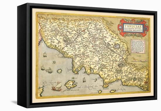 Map of Italian Coast above Rome-Abraham Ortelius-Framed Stretched Canvas