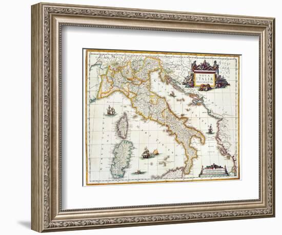 Map Of Italy, 1631-Johannes Blaeu-Framed Giclee Print