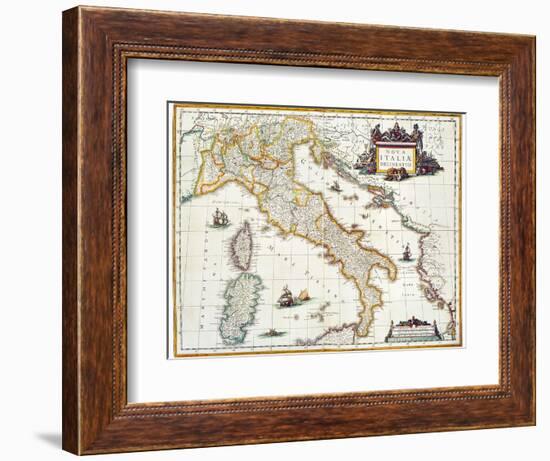 Map Of Italy, 1631-Johannes Blaeu-Framed Giclee Print