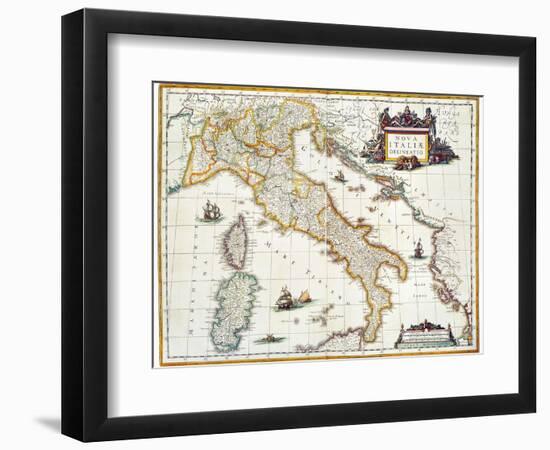 Map Of Italy, 1631-Johannes Blaeu-Framed Giclee Print