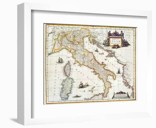 Map Of Italy, 1631-Johannes Blaeu-Framed Giclee Print