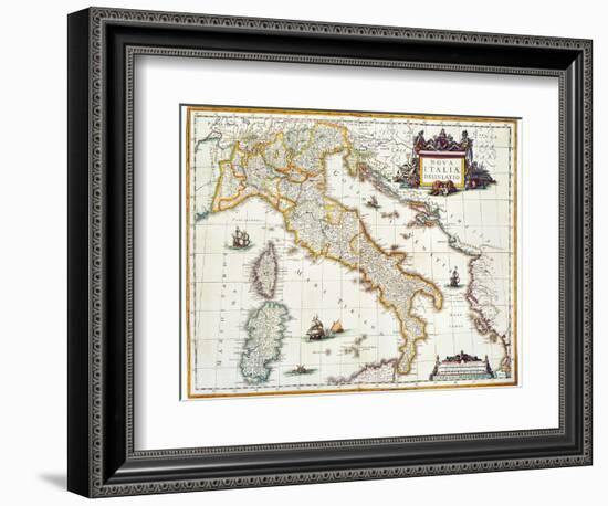 Map Of Italy, 1631-Johannes Blaeu-Framed Giclee Print