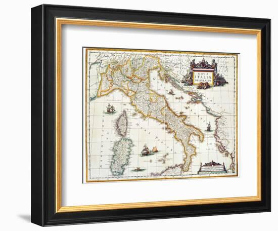 Map Of Italy, 1631-Johannes Blaeu-Framed Giclee Print