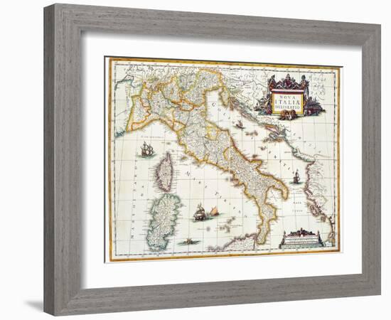 Map Of Italy, 1631-Johannes Blaeu-Framed Giclee Print