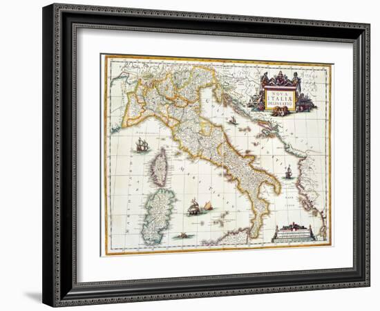 Map Of Italy, 1631-Johannes Blaeu-Framed Giclee Print