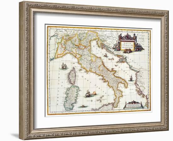 Map Of Italy, 1631-Johannes Blaeu-Framed Giclee Print