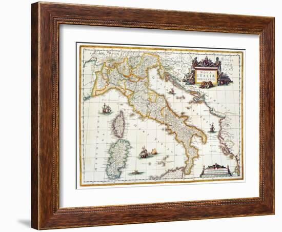 Map Of Italy, 1631-Johannes Blaeu-Framed Giclee Print