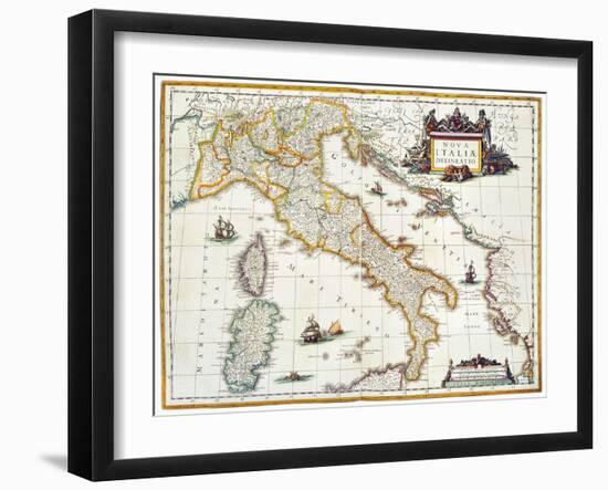 Map Of Italy, 1631-Johannes Blaeu-Framed Giclee Print