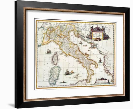 Map Of Italy, 1631-Johannes Blaeu-Framed Giclee Print