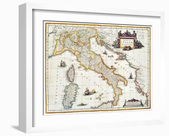 Map Of Italy, 1631-Johannes Blaeu-Framed Giclee Print