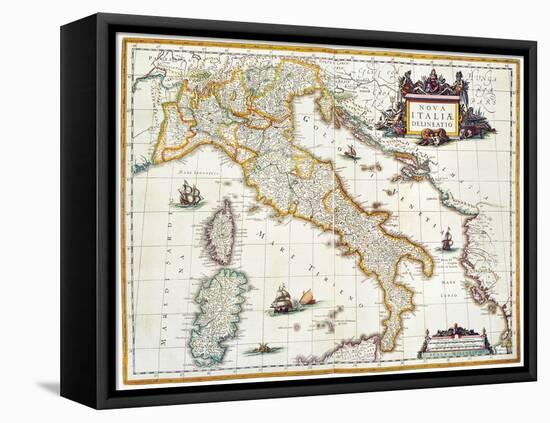 Map Of Italy, 1631-Johannes Blaeu-Framed Premier Image Canvas