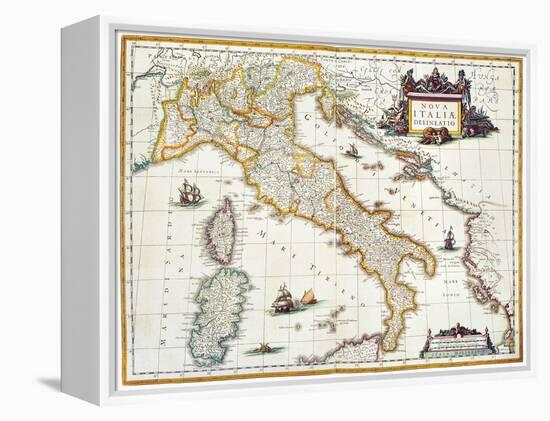 Map Of Italy, 1631-Johannes Blaeu-Framed Premier Image Canvas