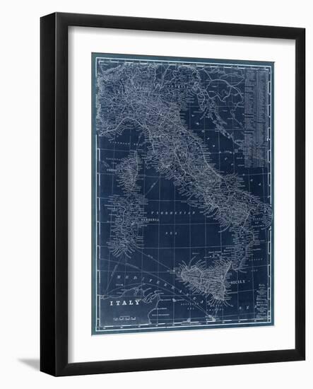 Map of Italy Blueprint-Vision Studio-Framed Art Print