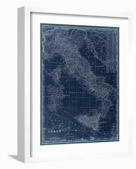 Map of Italy Blueprint-Vision Studio-Framed Art Print