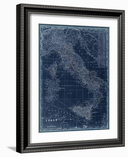 Map of Italy Blueprint-Vision Studio-Framed Art Print