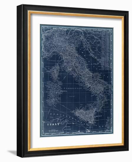 Map of Italy Blueprint-Vision Studio-Framed Art Print