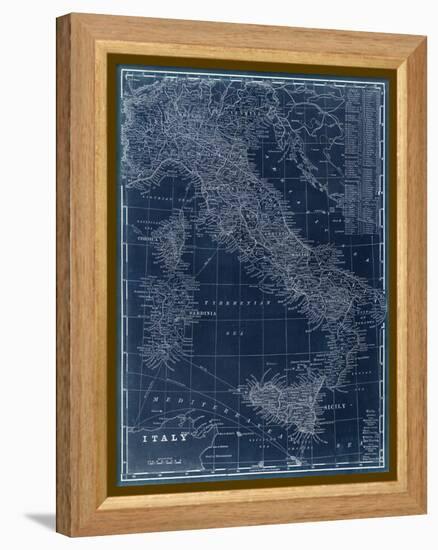 Map of Italy Blueprint-Vision Studio-Framed Stretched Canvas