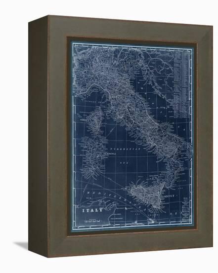 Map of Italy Blueprint-Vision Studio-Framed Stretched Canvas