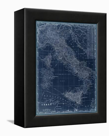 Map of Italy Blueprint-Vision Studio-Framed Stretched Canvas