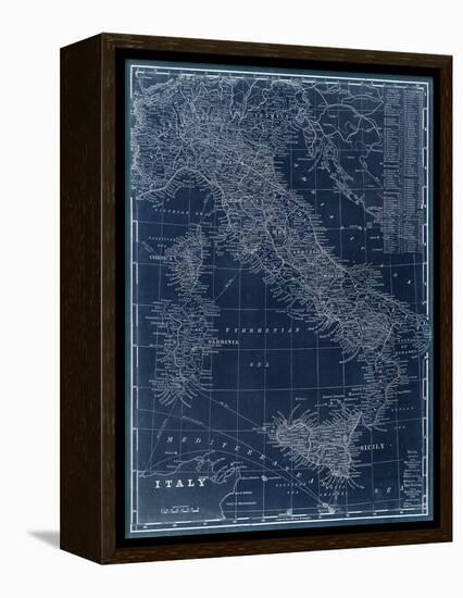 Map of Italy Blueprint-Vision Studio-Framed Stretched Canvas