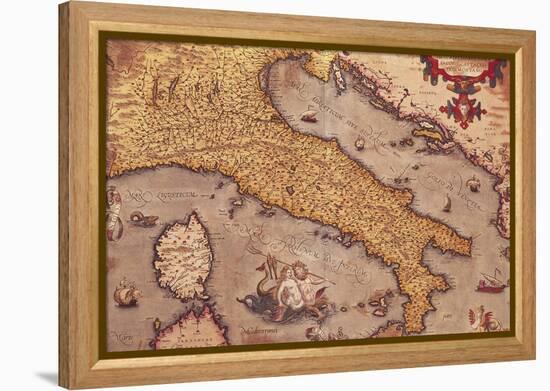 Map of Italy from Theatrum Orbis Terrarum-Abraham Ortelius-Framed Premier Image Canvas