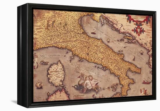 Map of Italy from Theatrum Orbis Terrarum-Abraham Ortelius-Framed Premier Image Canvas