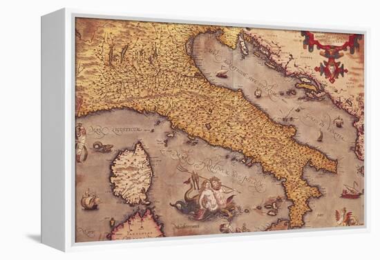 Map of Italy from Theatrum Orbis Terrarum-Abraham Ortelius-Framed Premier Image Canvas