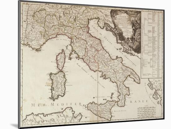 Map of Italy in 1743-null-Mounted Giclee Print